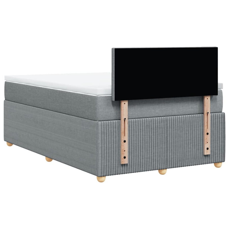 Boxspring met matras stof lichtgrijs 120x200 cm