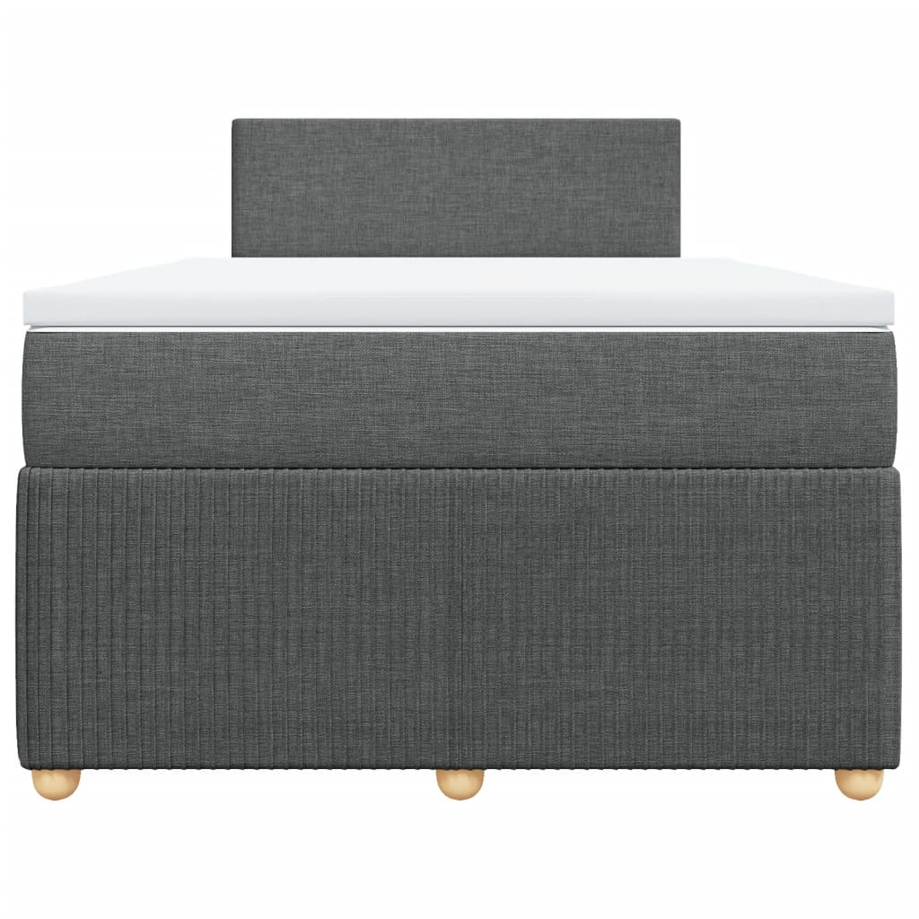 Boxspring met matras stof donkergrijs 120x200 cm