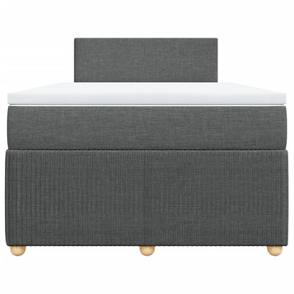 Boxspring met matras stof donkergrijs 120x200 cm