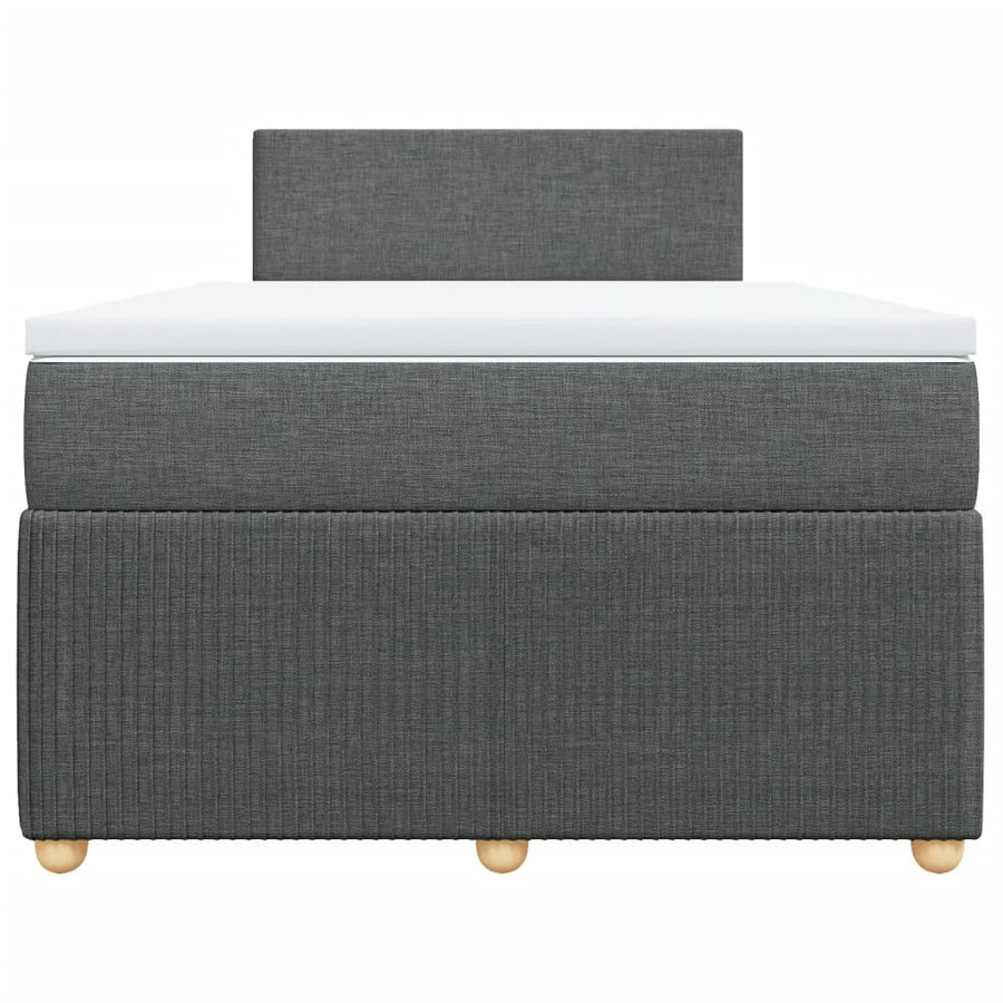 Boxspring met matras stof donkergrijs 120x200 cm