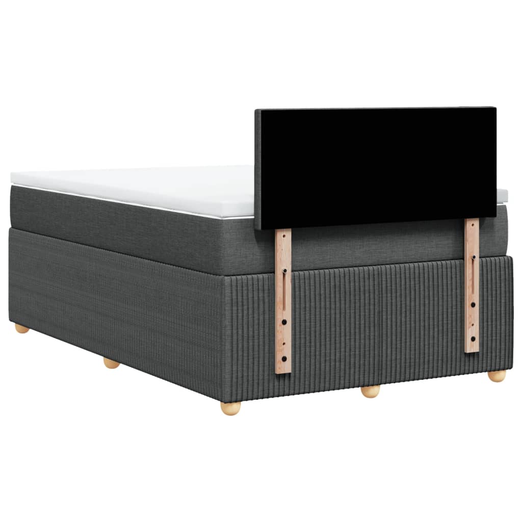 Boxspring met matras stof donkergrijs 120x200 cm