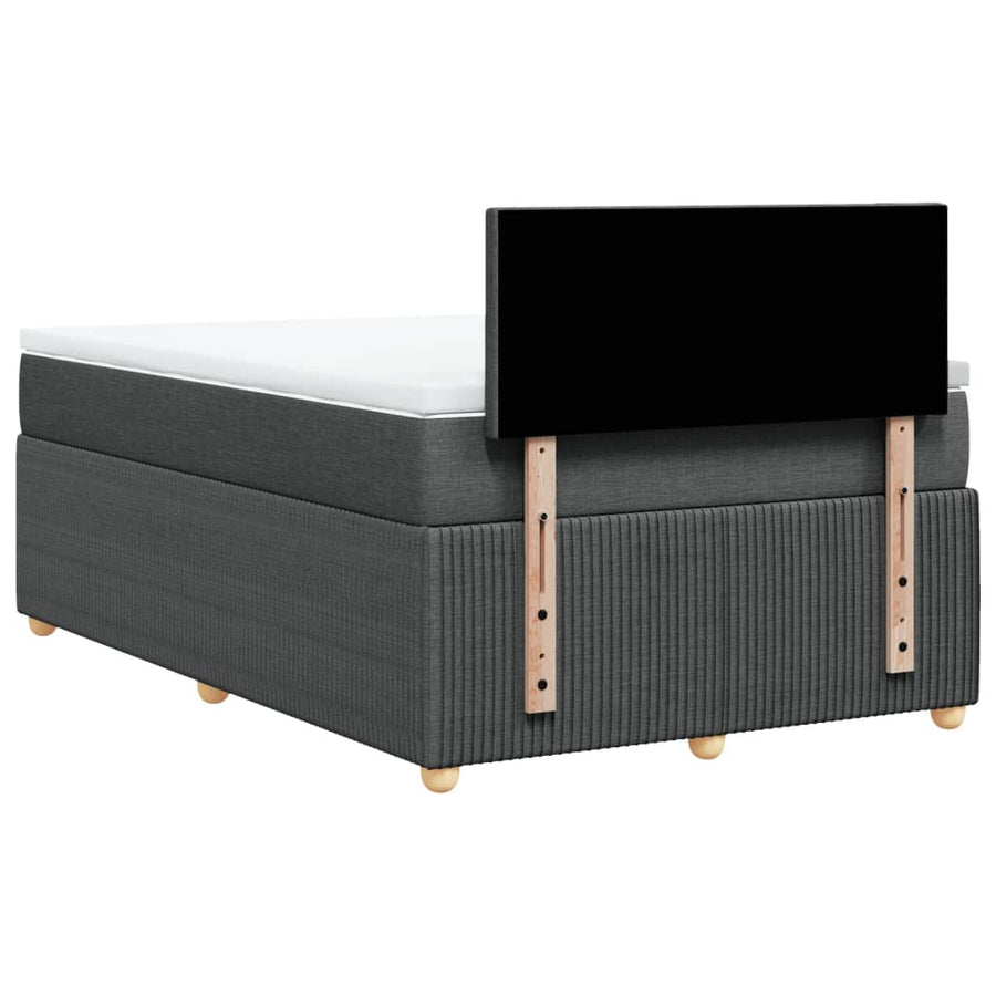 Boxspring met matras stof donkergrijs 120x200 cm