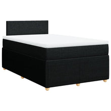 Boxspring met matras stof zwart 120x200 cm