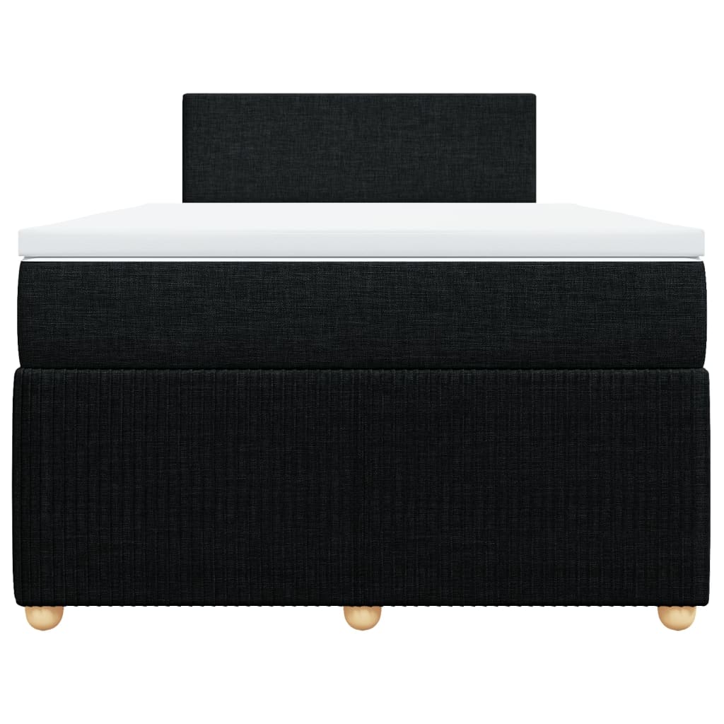 Boxspring met matras stof zwart 120x200 cm