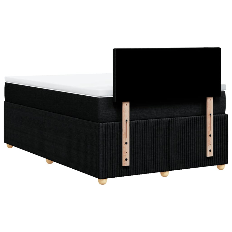 Boxspring met matras stof zwart 120x200 cm