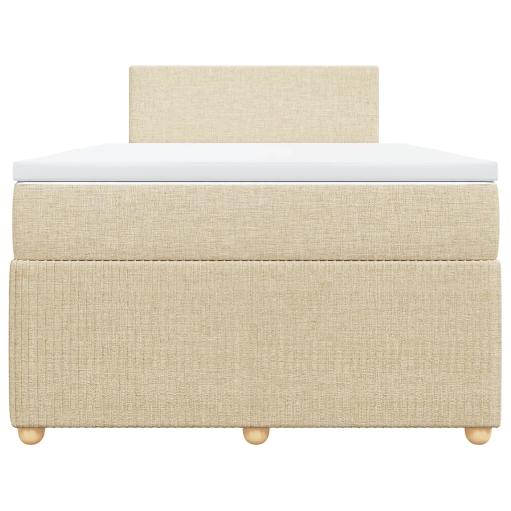 Boxspring met matras stof crèmekleurig 120x200 cm