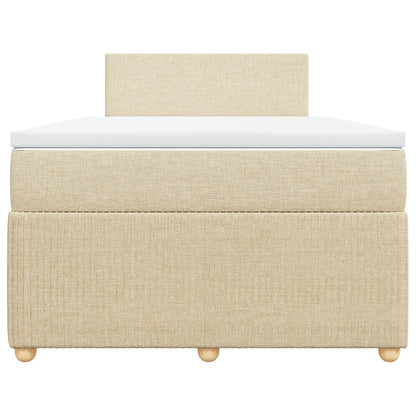 Boxspring met matras stof crèmekleurig 120x200 cm