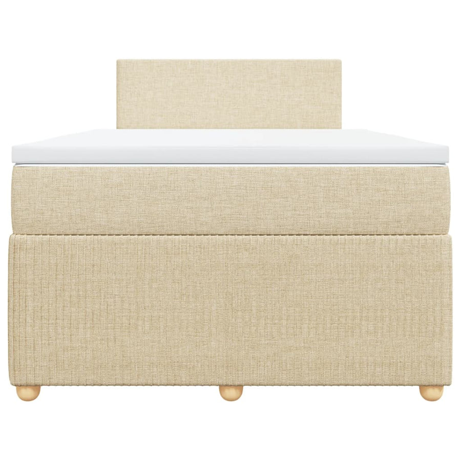 Boxspring met matras stof crèmekleurig 120x200 cm