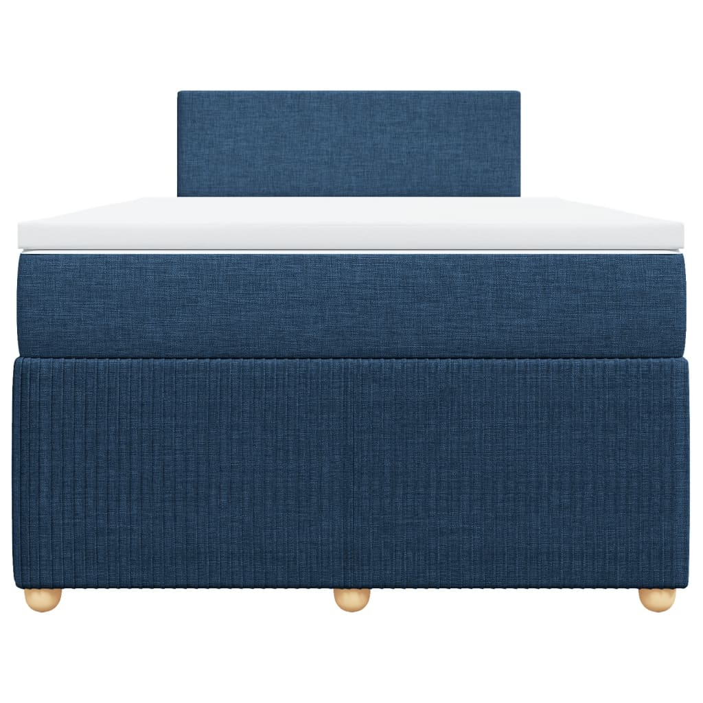 Boxspring met matras stof blauw 120x200 cm