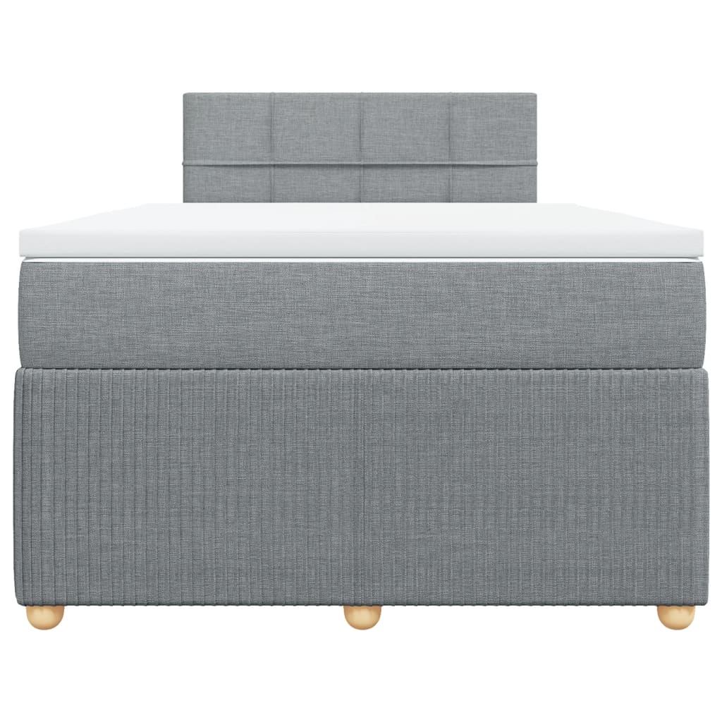 Boxspring met matras stof lichtgrijs 120x200 cm