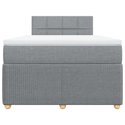 Boxspring met matras stof lichtgrijs 120x200 cm