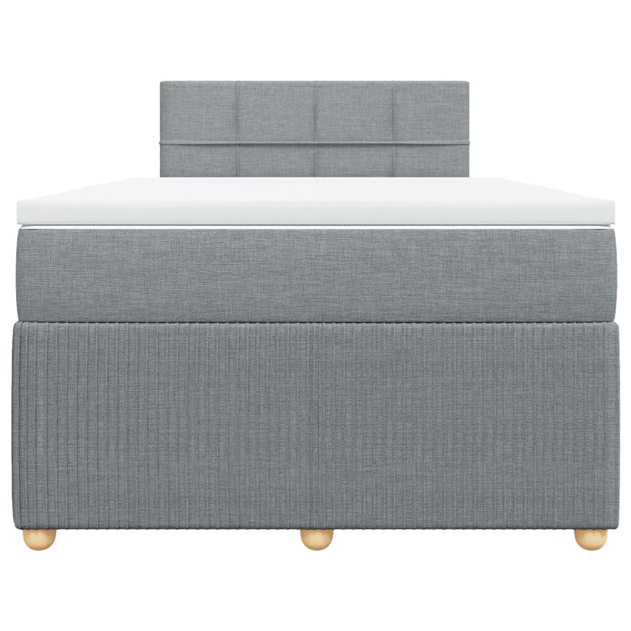 Boxspring met matras stof lichtgrijs 120x200 cm