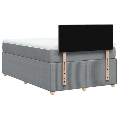 Boxspring met matras stof lichtgrijs 120x200 cm