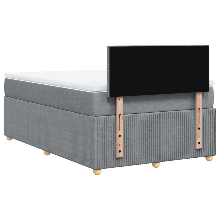 Boxspring met matras stof lichtgrijs 120x200 cm