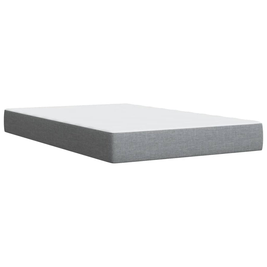 Boxspring met matras stof lichtgrijs 120x200 cm