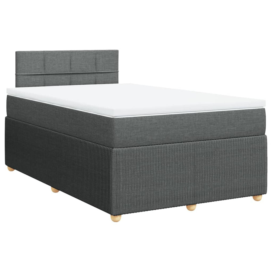 Boxspring met matras stof donkergrijs 120x200 cm