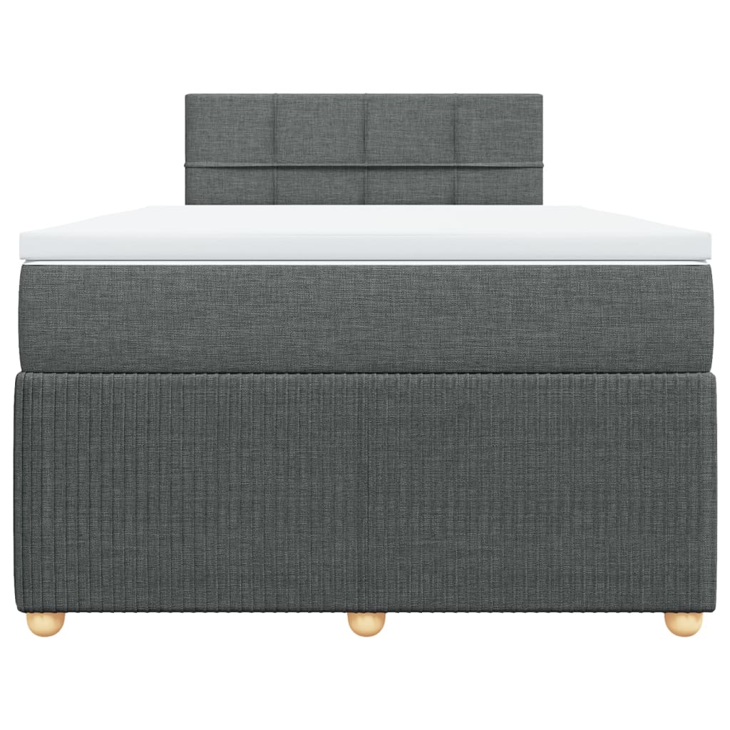 Boxspring met matras stof donkergrijs 120x200 cm
