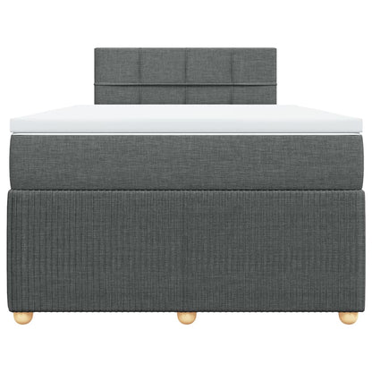 Boxspring met matras stof donkergrijs 120x200 cm