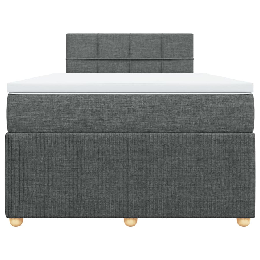 Boxspring met matras stof donkergrijs 120x200 cm