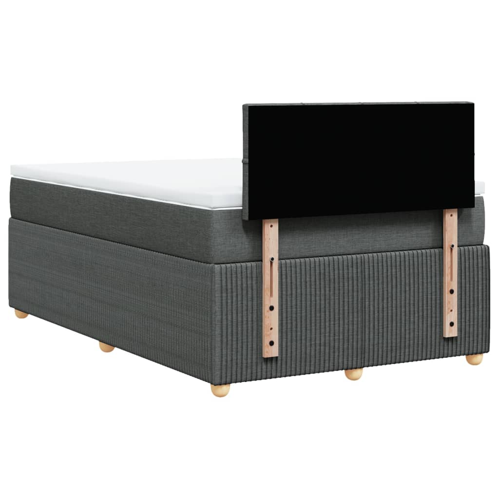 Boxspring met matras stof donkergrijs 120x200 cm