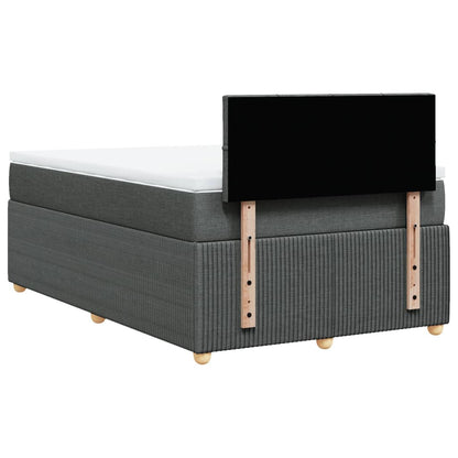 Boxspring met matras stof donkergrijs 120x200 cm