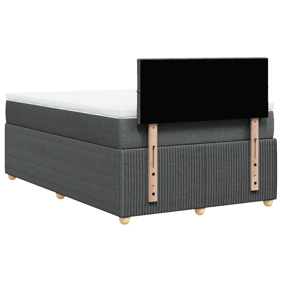 Boxspring met matras stof donkergrijs 120x200 cm