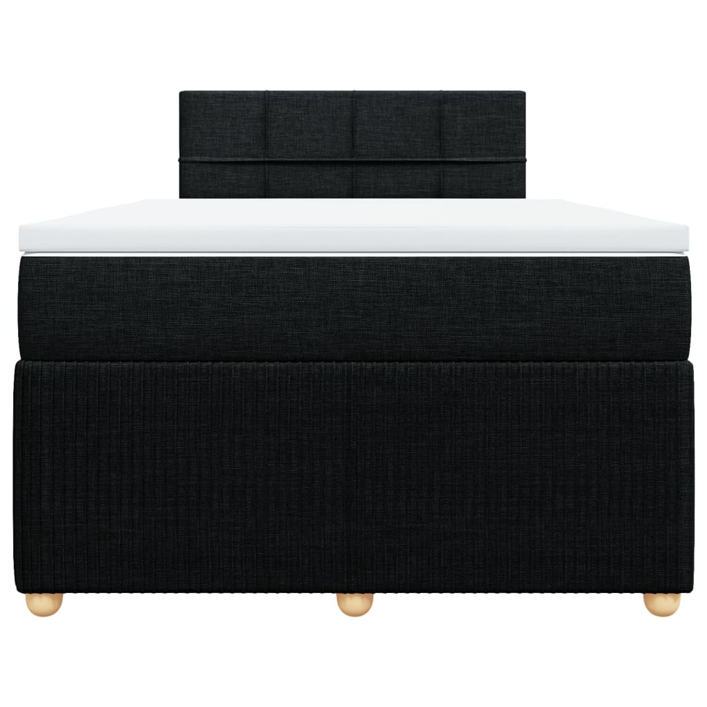 Boxspring met matras stof zwart 120x200 cm