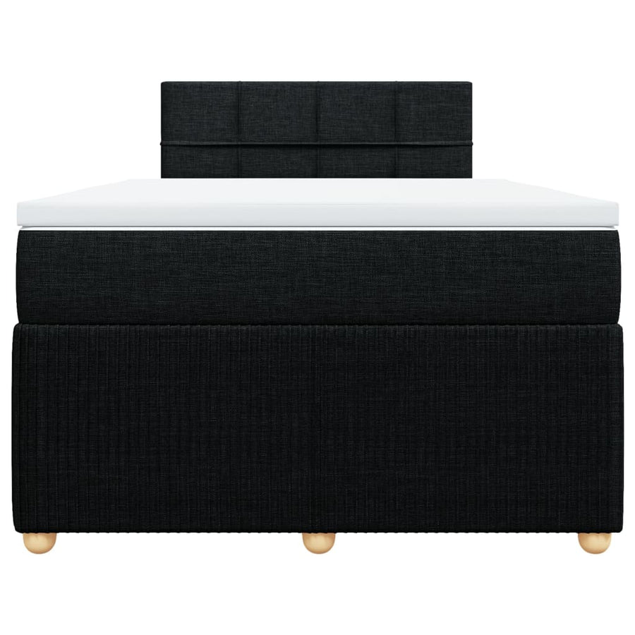Boxspring met matras stof zwart 120x200 cm