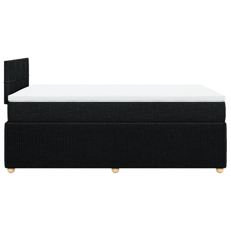Boxspring met matras stof zwart 120x200 cm