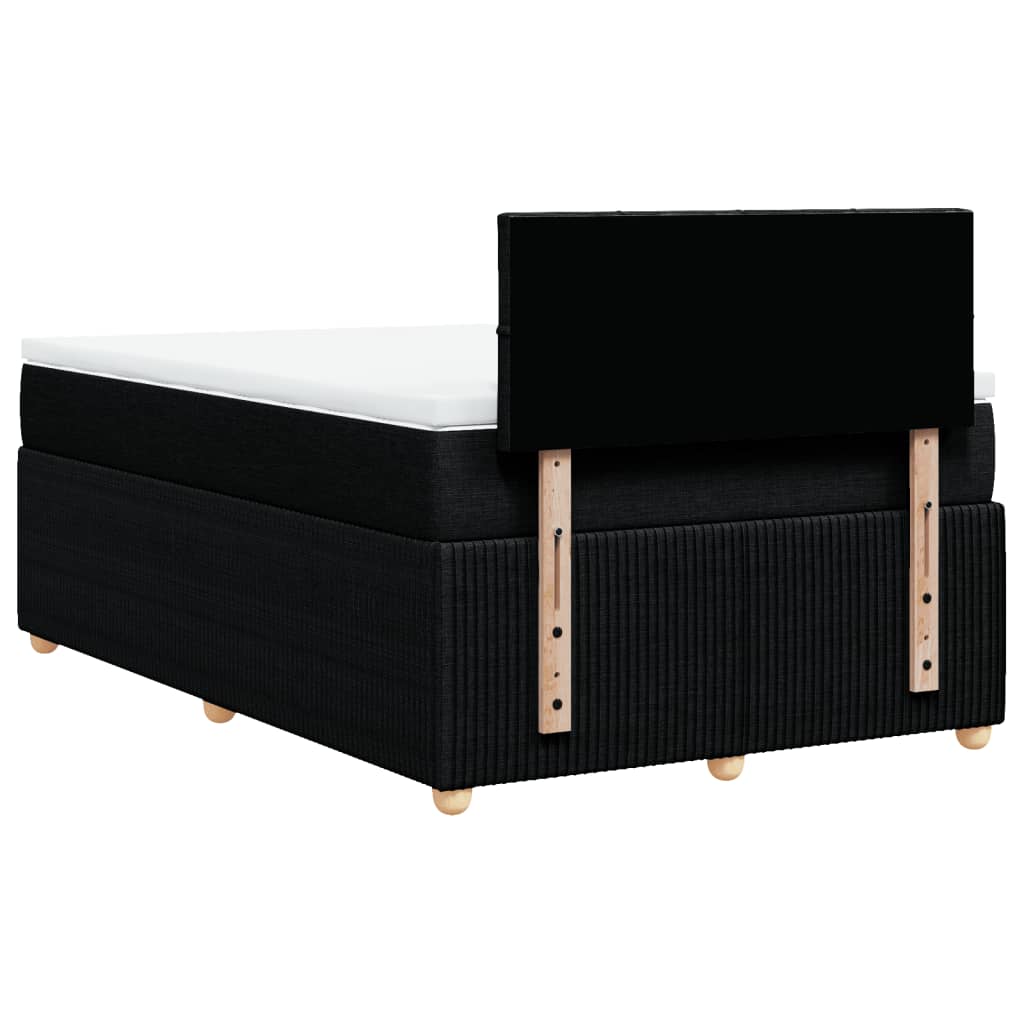 Boxspring met matras stof zwart 120x200 cm