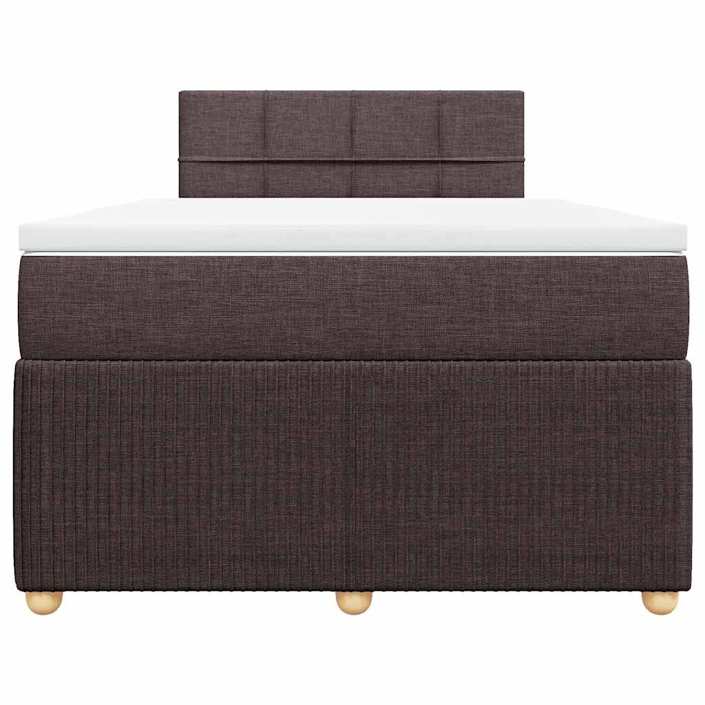Boxspring met matras stof donkerbruin 120x200 cm