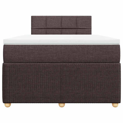 Boxspring met matras stof donkerbruin 120x200 cm