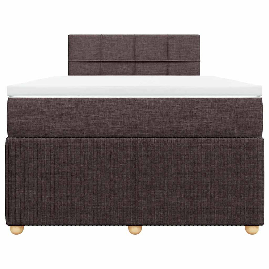 Boxspring met matras stof donkerbruin 120x200 cm