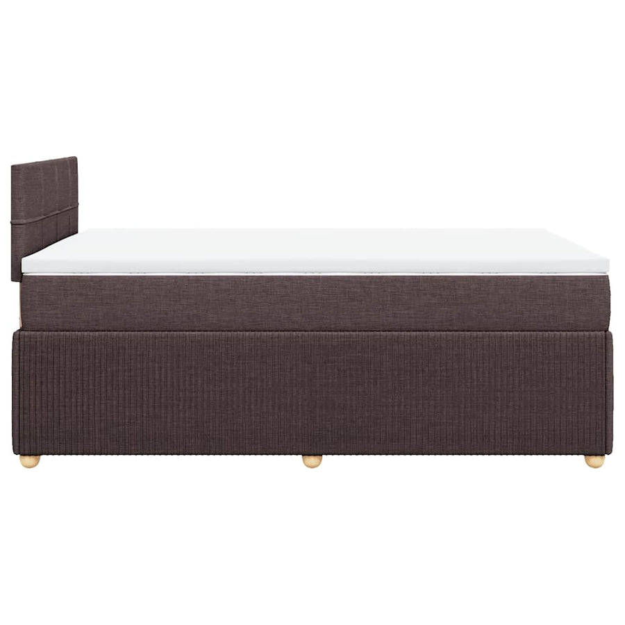 Boxspring met matras stof donkerbruin 120x200 cm