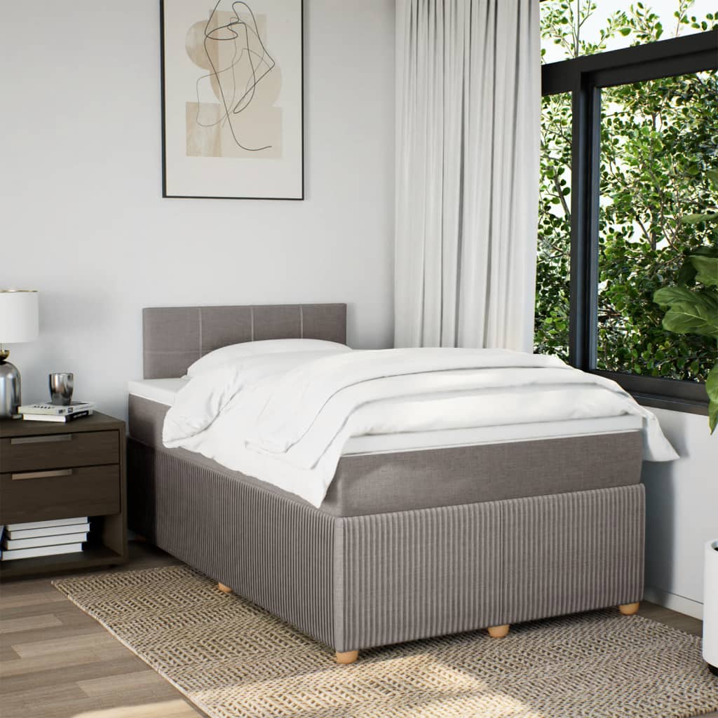 Boxspring met matras stof taupe 120x200 cm