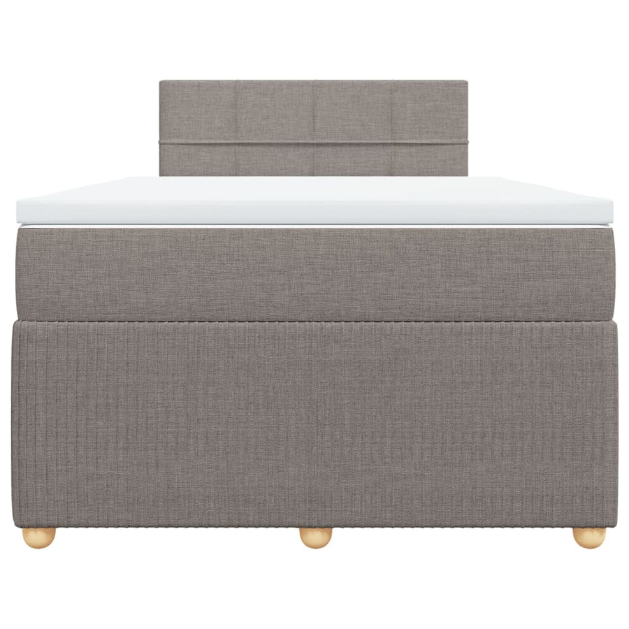 Boxspring met matras stof taupe 120x200 cm