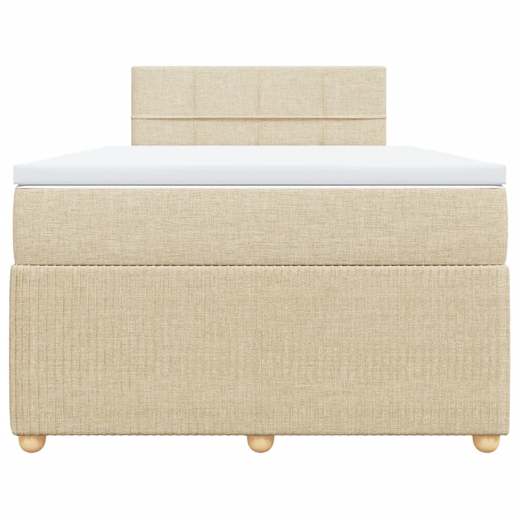 Boxspring met matras stof crèmekleurig 120x200 cm