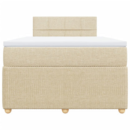 Boxspring met matras stof crèmekleurig 120x200 cm