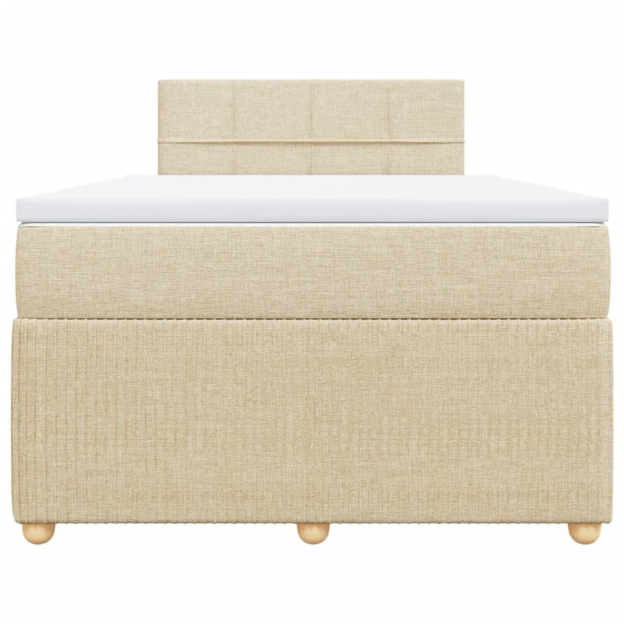 Boxspring met matras stof crèmekleurig 120x200 cm