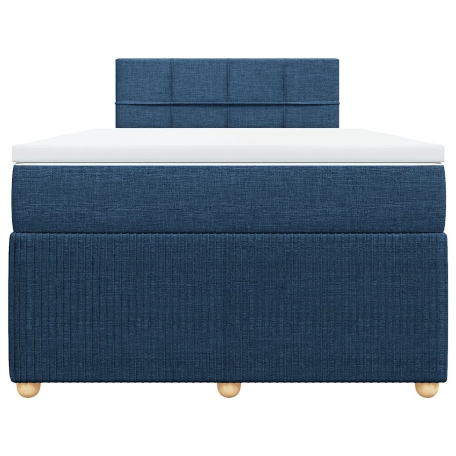 Boxspring met matras stof blauw 120x200 cm
