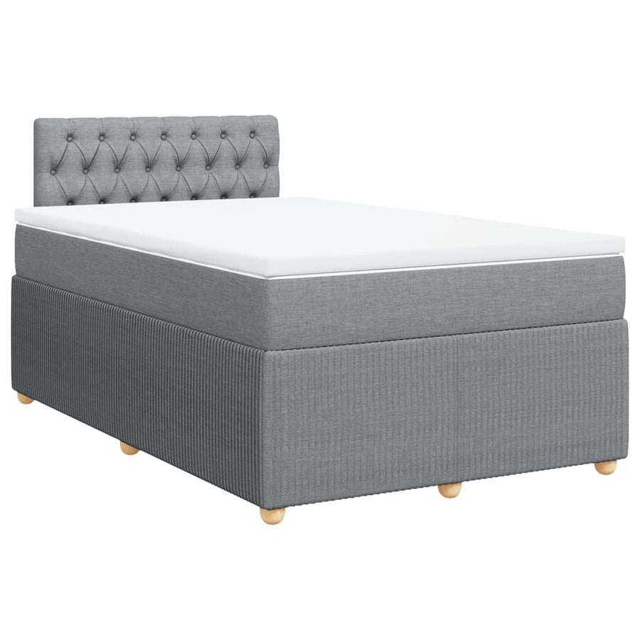 Boxspring met matras stof lichtgrijs 120x200 cm