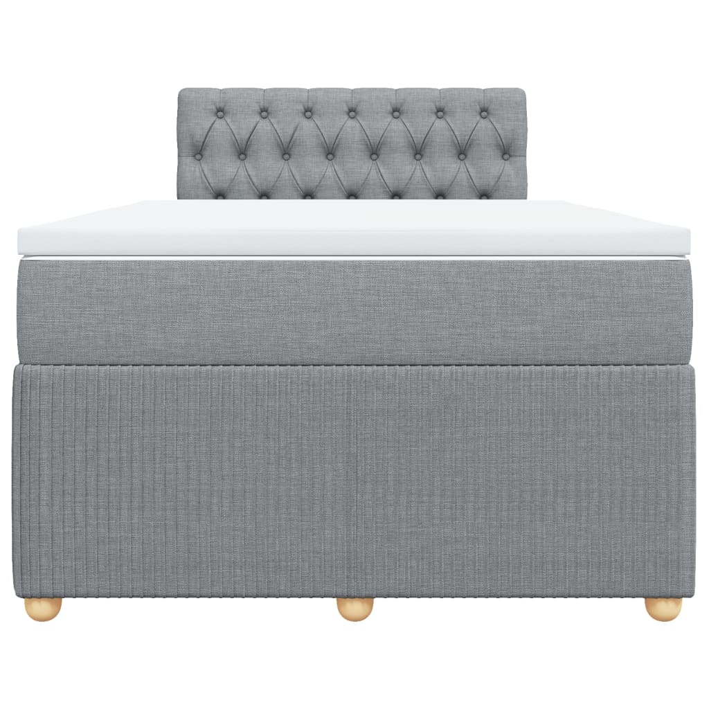Boxspring met matras stof lichtgrijs 120x200 cm
