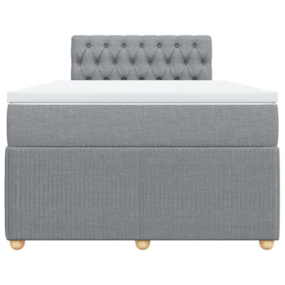 Boxspring met matras stof lichtgrijs 120x200 cm