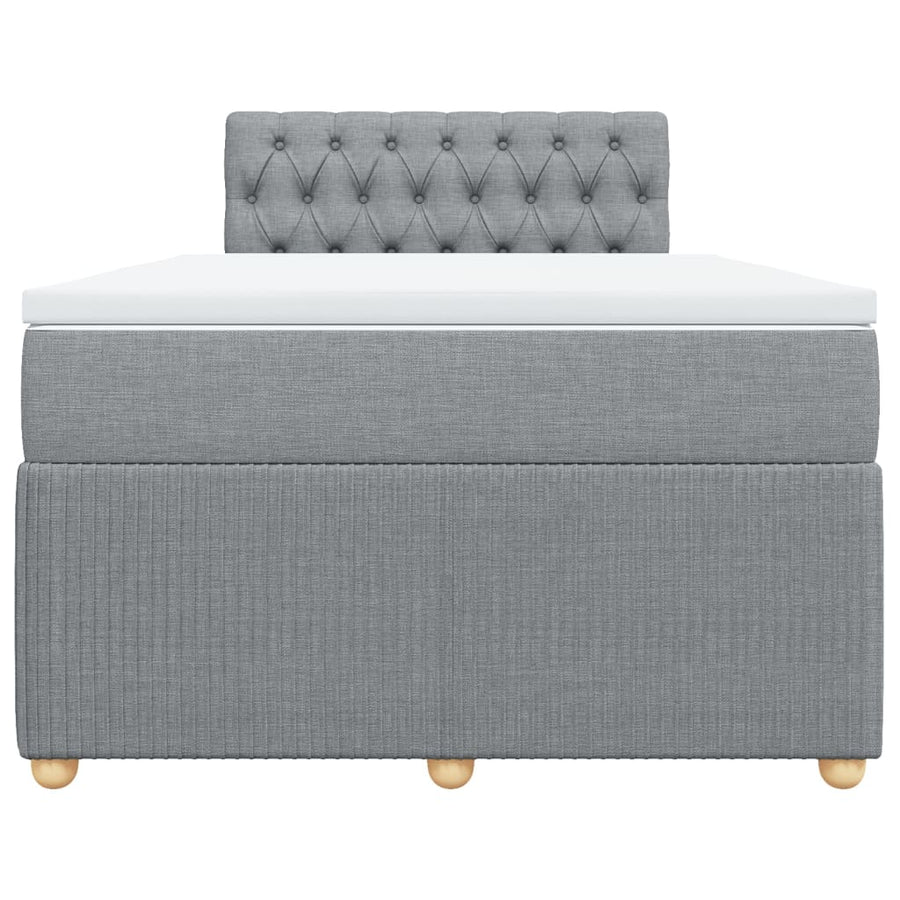Boxspring met matras stof lichtgrijs 120x200 cm