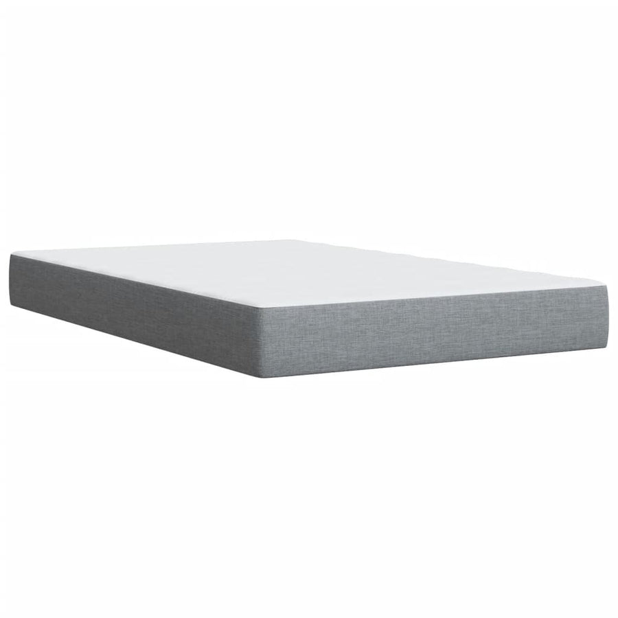 Boxspring met matras stof lichtgrijs 120x200 cm