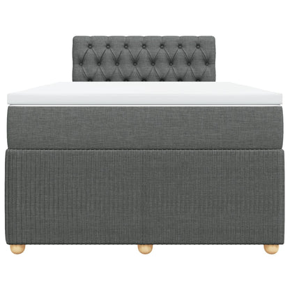 Boxspring met matras stof donkergrijs 120x200 cm