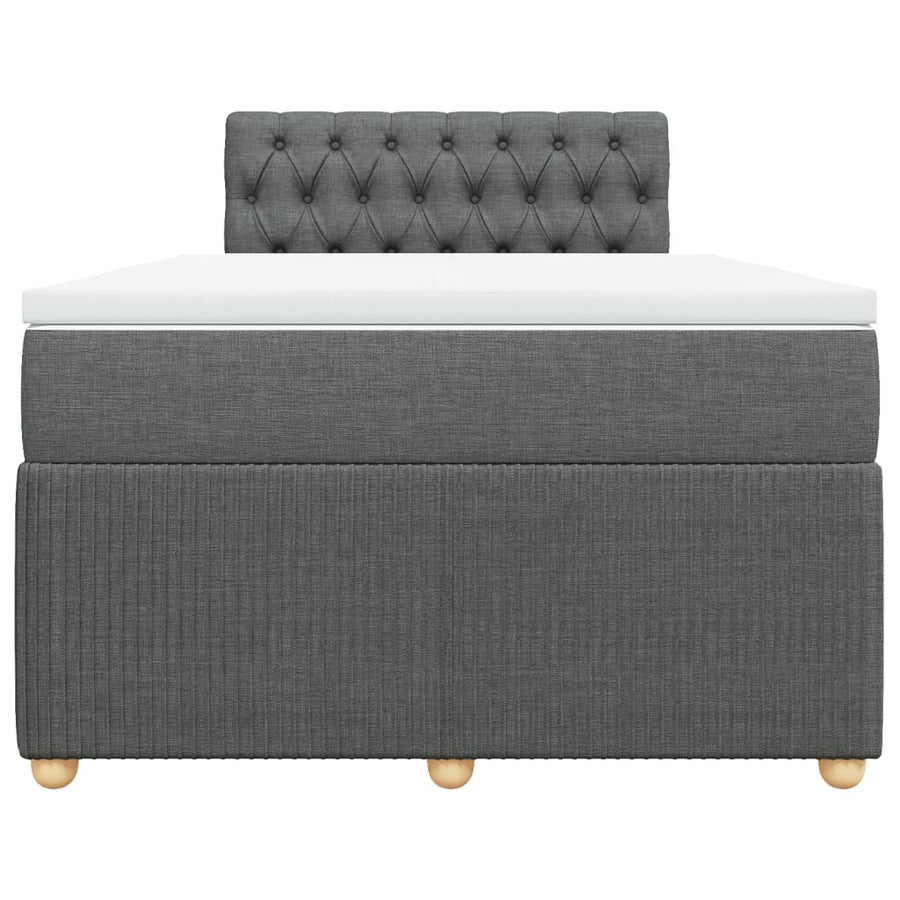 Boxspring met matras stof donkergrijs 120x200 cm
