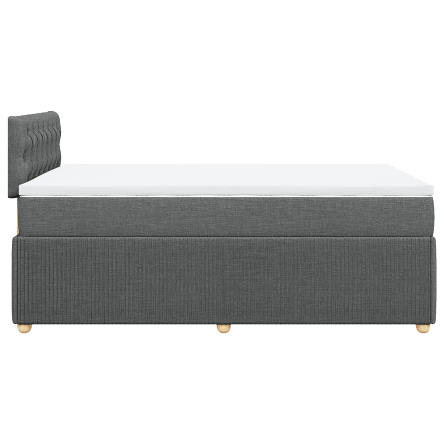 Boxspring met matras stof donkergrijs 120x200 cm