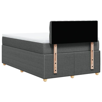 Boxspring met matras stof donkergrijs 120x200 cm