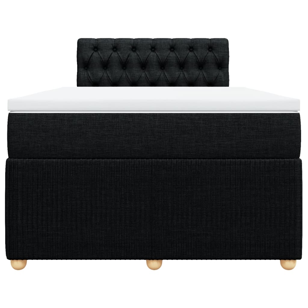 Boxspring met matras stof zwart 120x200 cm